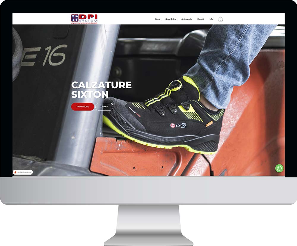 Realizzazione del sito web dpi system con e-commerce